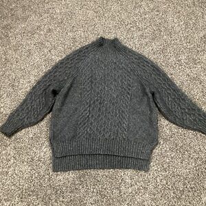 a new day Gray Cable Knit Mockneck Sweater